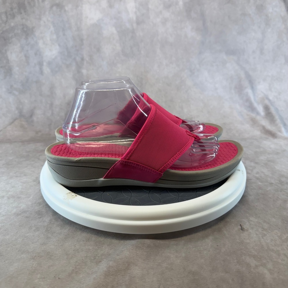 Baretraps Denali Thong Sandals Womens 10 Pink Wedge Slide Rebound WRS18-12442